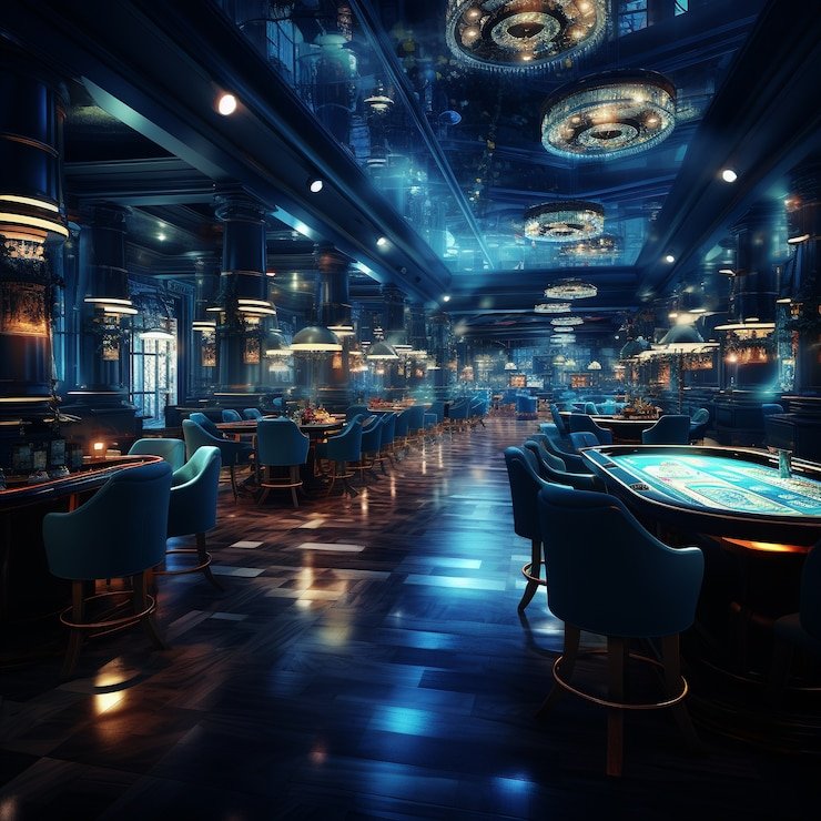 Dealer kasino langsung sedang menangani permainan blackjack interaktif